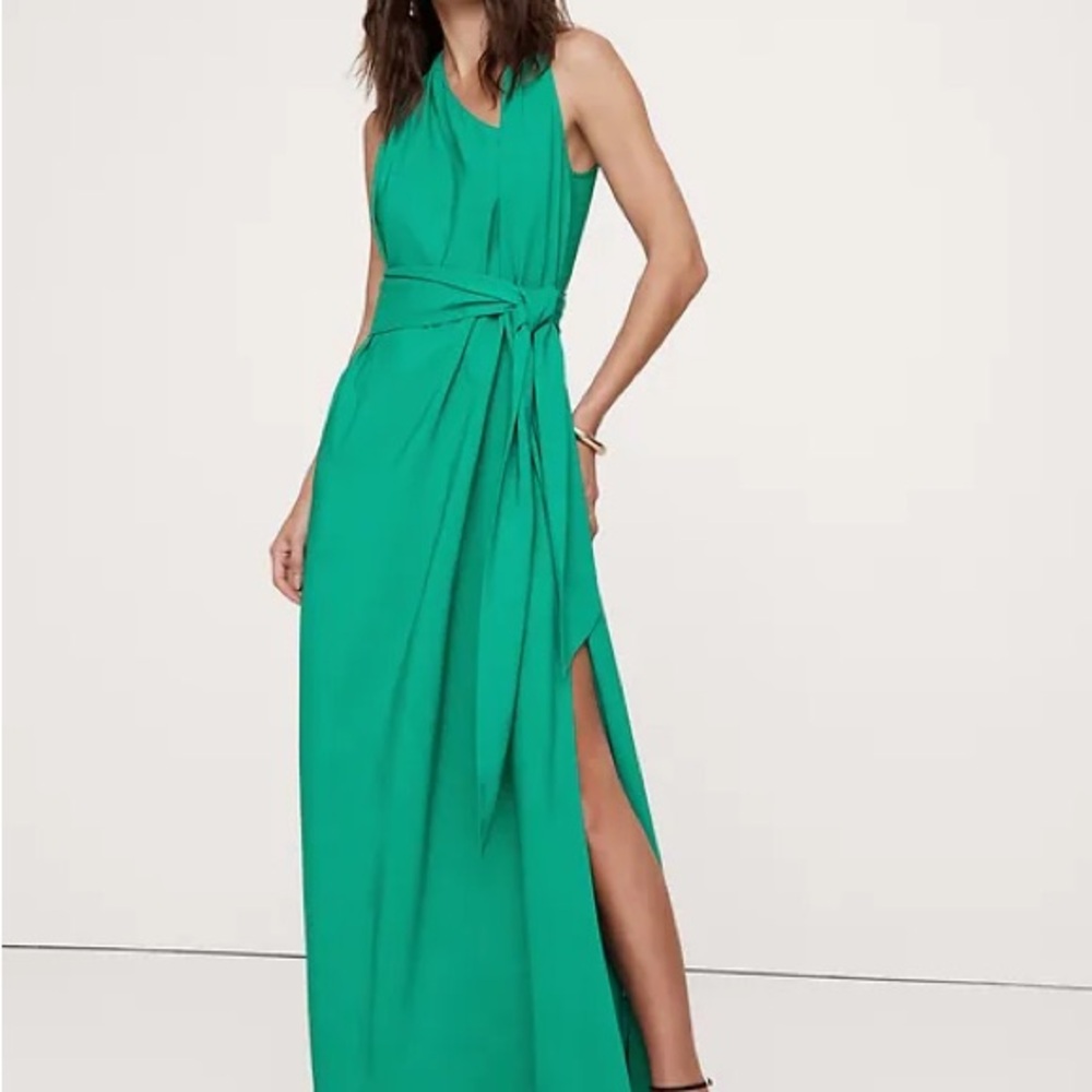 Banana Republic Vibrant Green Maxi Dress